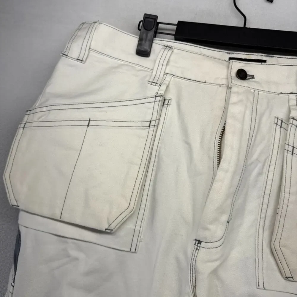 Blaklader Workwear Pants men's 38x30 Fits 38x27 White Cargo Heavyweight Thick